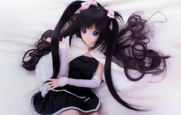 Toy, doll, anime, brunette, tails, long hair