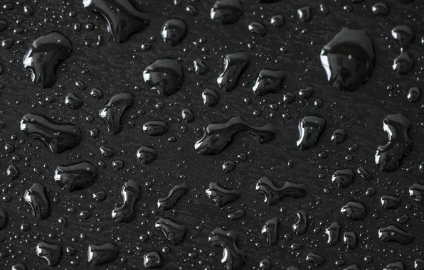 Black, liquid, drops