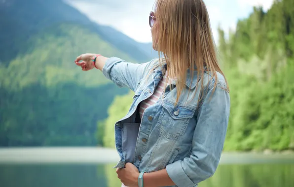 Face, background, hair, dzhinsovka, Masha