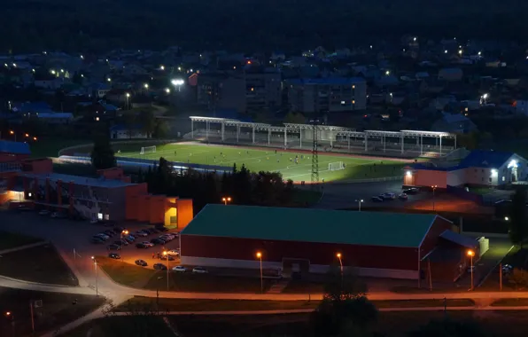 Height, Night, stadium, players