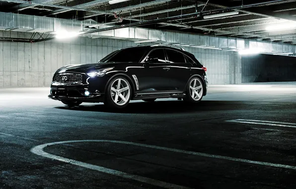 Picture Infiniti, Parking, black, infiniti, front, Vossen, FX 35 S