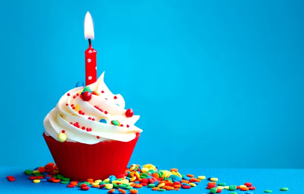 Birthday, candle, cake