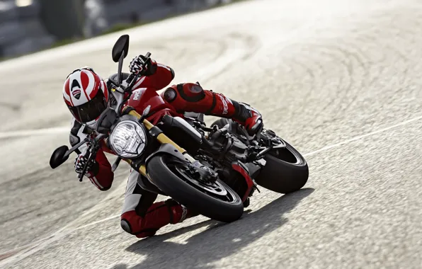 Picture red, Ducati, Monster, moto, road, bike, Legend, speed