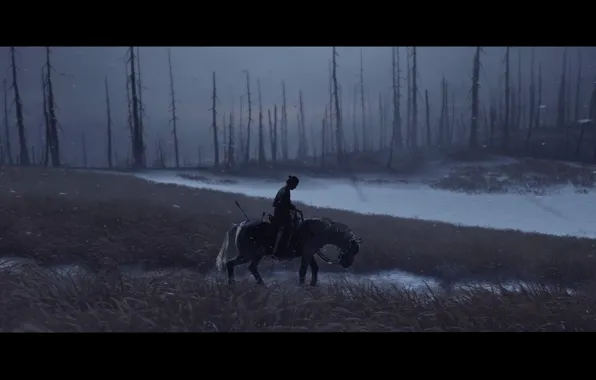 Horse, traveler, samurai, ps4, ghost of tsushima, The ghost of tsushima