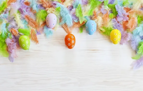 Eggs, colorful, Easter, happy, flowers, eggs, easter, decoration