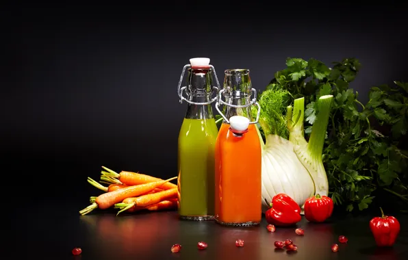 Greens, juice, drink, fruit, vegetables