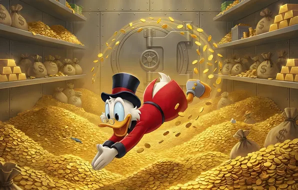 Picture gold, money, Scrooge McDuck