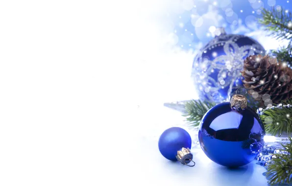 Stars, balls, branches, balls, toys, tree, New Year, Christmas
