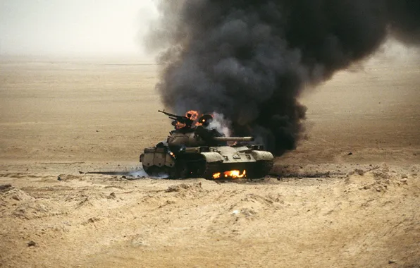 Fire, war, tank, Iraq, T-54
