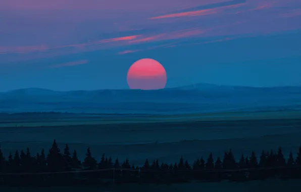 Sunset, The sun, Figure, Aenami, by Aenami, Alena Aenam The, by Alena Aenami, Aenami Art