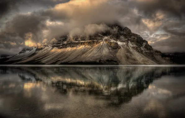 Picture landscape, clouds, lake, mountain