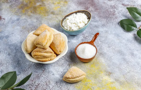 Cookies, sugar, cheese, cottage cheese cookies