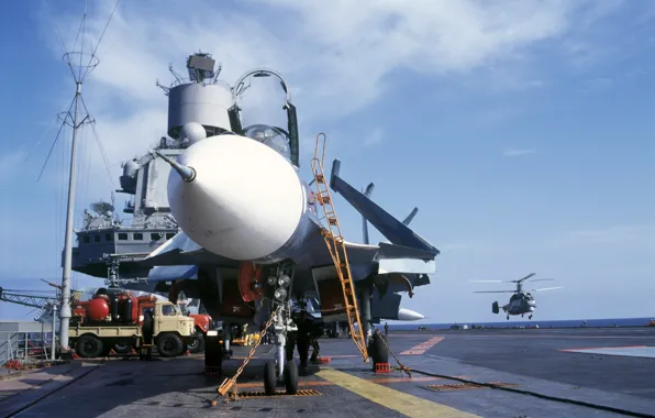 Helicopter, the plane, deck, Su-33, Navy, Ka-27