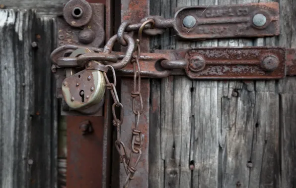 Picture background, castle, the door, chain