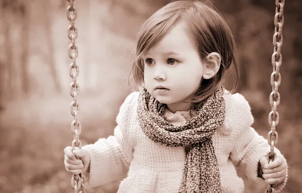 Picture look, swing, girl