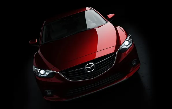 Concept, lights, Mazda, The concept, Sedan, Mazda, twilight, the front