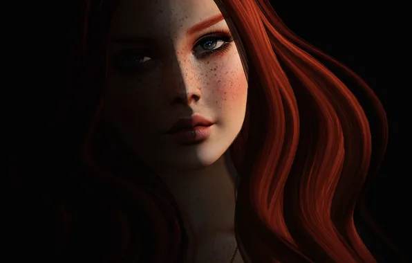 Look, girl, face, background, hair