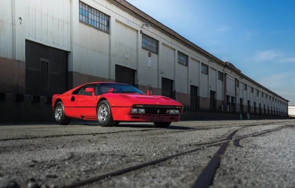 Red, Ferrari, Red, sports car, sportcar, GTO, classic, urban