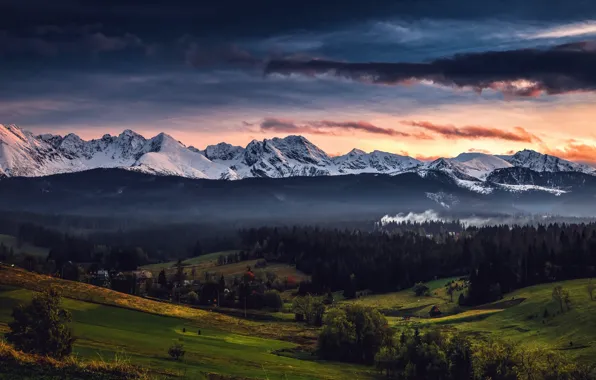Picture mountains, nature, valley