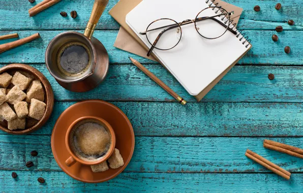 Background, coffee, sugar, cinnamon