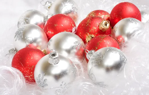 Picture white, balls, red, holiday, new year
