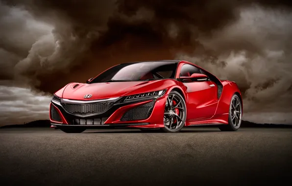 Picture red, background, art, sports car, Honda NSX