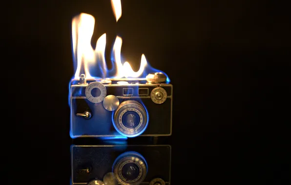 Picture background, fire, camera
