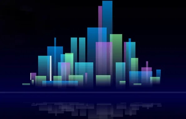 The city, reflection, background, paint, home