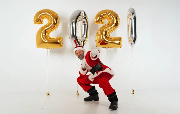 Pose, holiday, boots, Christmas, figures, costume, grandfather, white background