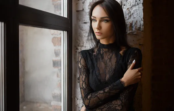 Picture look, girl, pose, hand, portrait, window, Xenia, Sergey Fat