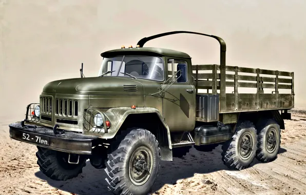 Picture four-wheel drive, ZIL, Truck, The Moscow plant Likhachev, ZIL-131, Soviet and Russian