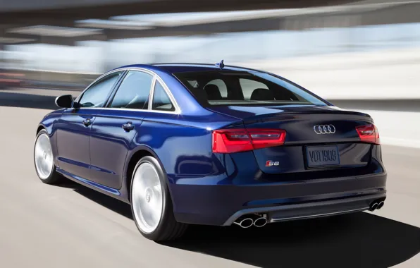 Picture Audi, Road, Audi, Blue, Machine, Movement, Machine, Sedan