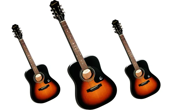 White, background, guitar, Gibson, Epiphone