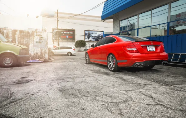 Red, Mercedes, red, Mercedes, AMG, C63, 507 Edition