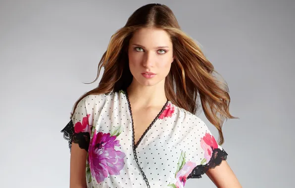 Look, girl, model, dress, brown hair, curls, Fruzsina Molnar