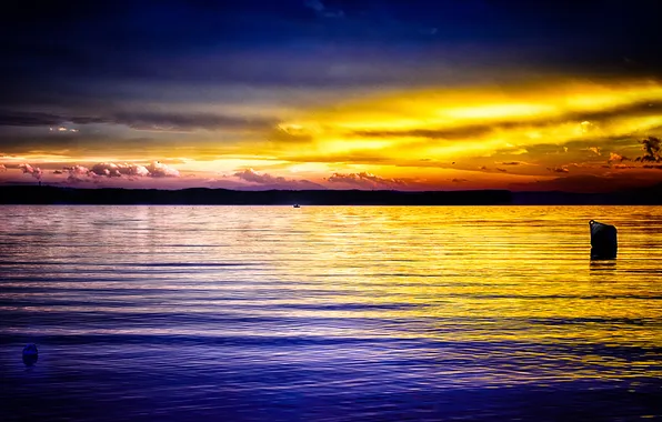 Sea, the sky, clouds, landscape, sunset, nature, beauty