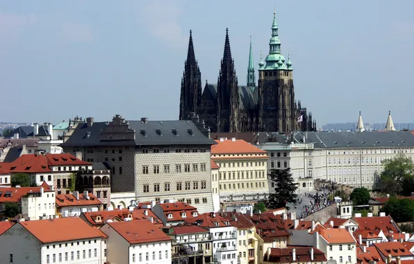 The sky, home, Prague, Czech Republic, St. Vitus Cathedral, Prague castle