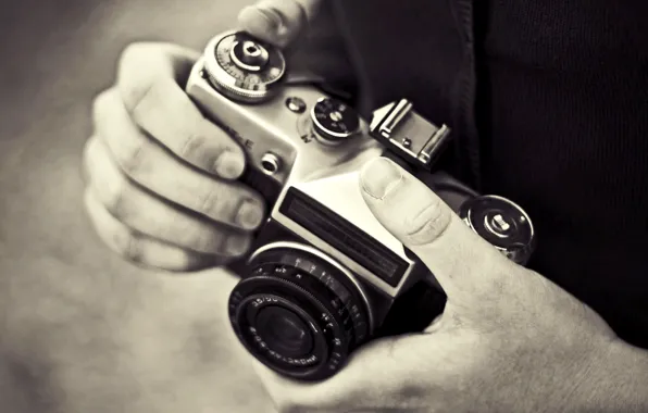 Photo, background, Wallpaper, black and white, hands, the camera, photographer, picture