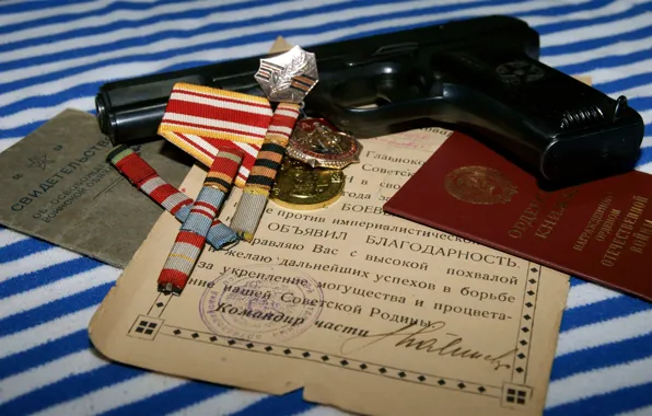 GUN, AWARDS, CERTIFICATE, MEDAL, ID, BOOKS