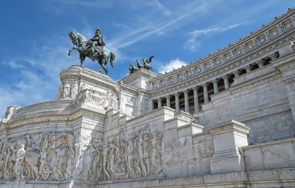 Sculpture, Italy, Rome, Piazza Venezia, The Vittoriano