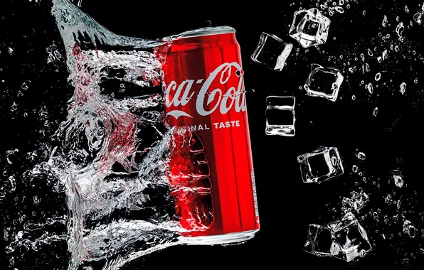 Picture water, drops, squirt, ice, drink, coca cola, Evgeny Degtev