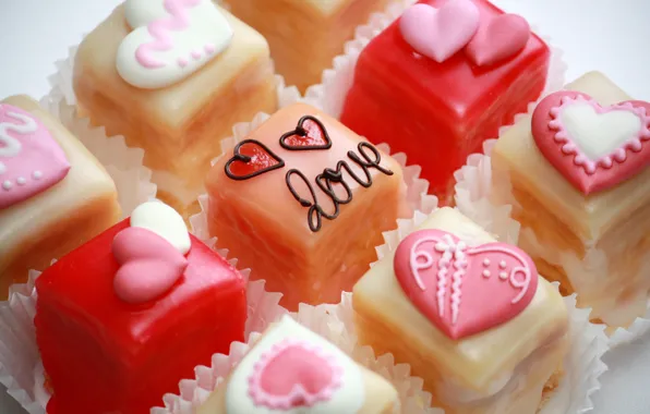 Picture food, candy, hearts, sweets, dessert, glaze