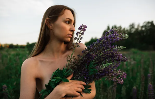 Landscape, flowers, nature, photoshoot, Vika, Maria Udalova
