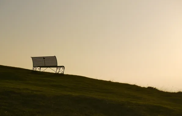 Picture the sky, background, bench