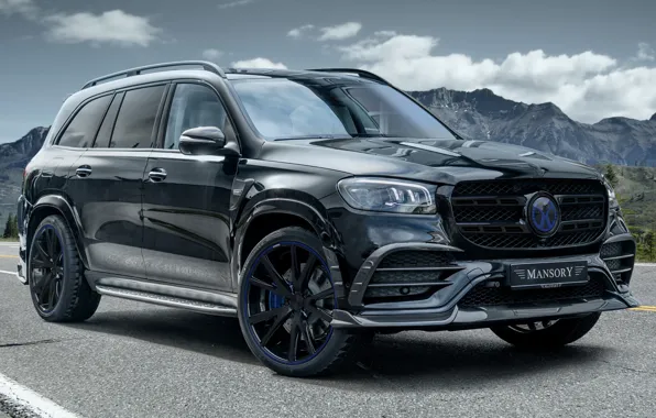 Asphalt, clouds, mountains, design, tuning, Mercedes-Benz, power, Mansory