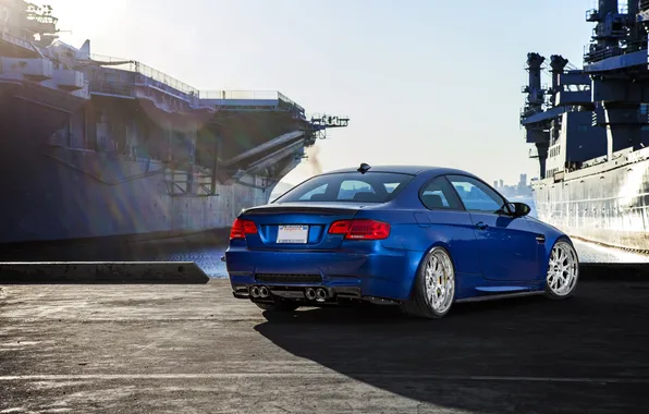 Picture blue, bmw, ships, back, e92, blueббмв