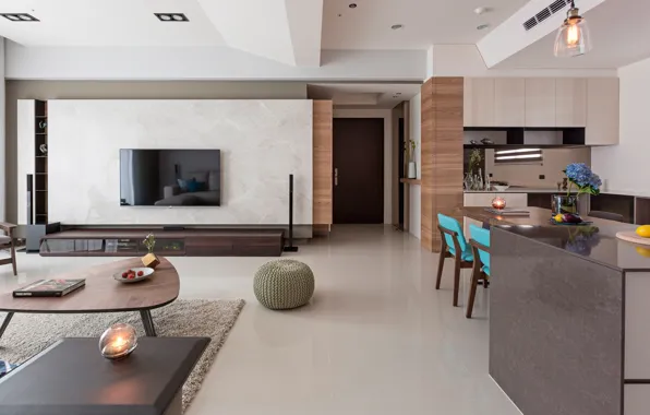 Design, style, interior, kitchen, Taiwan, Taipei, living room, dining room
