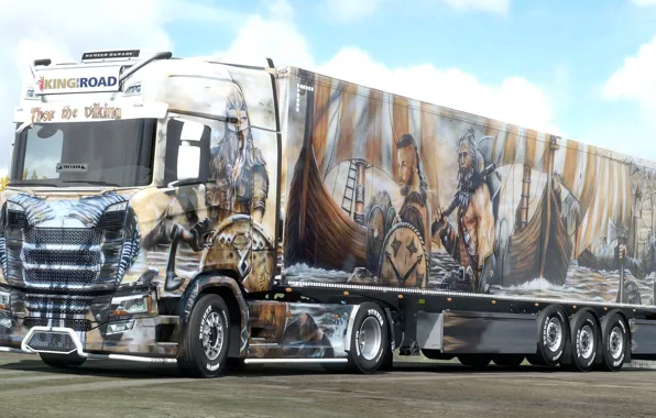Design, the game, truck, airbrushing, the Vikings, Simulator 2, Euro Truck
