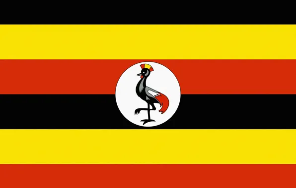 Black, Yellow, Flag, Orange, Uganda, Uganda, Horizontally