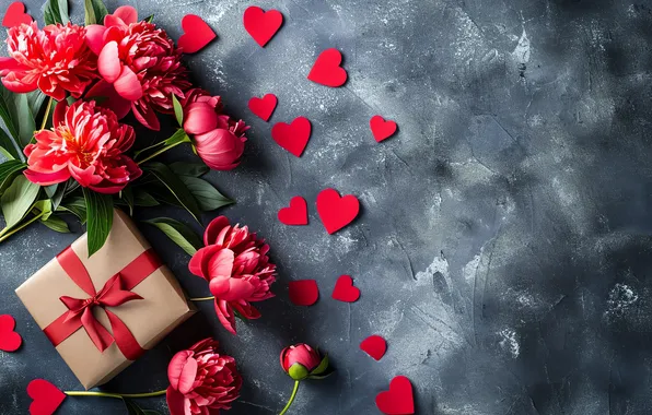 Love, flowers, gift, romance, love, happy, Valentine's day, heart